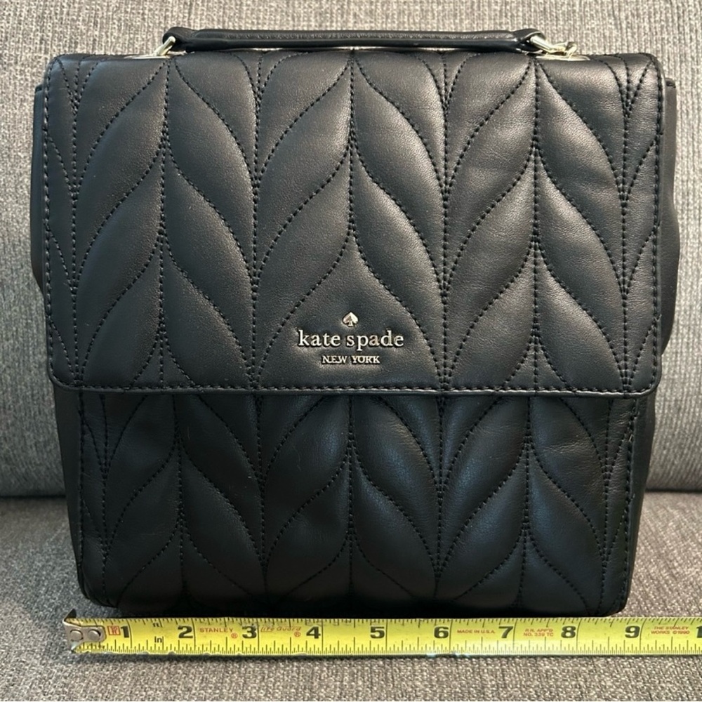 kate spade Quilted Black Leather Chain Strap Backpack - Picture 5 of 10